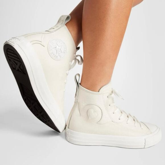 NEW Womens Size 8.5 Converse Chuck Taylor Egret High Western Embroidery Shoe - Picture 11 of 11